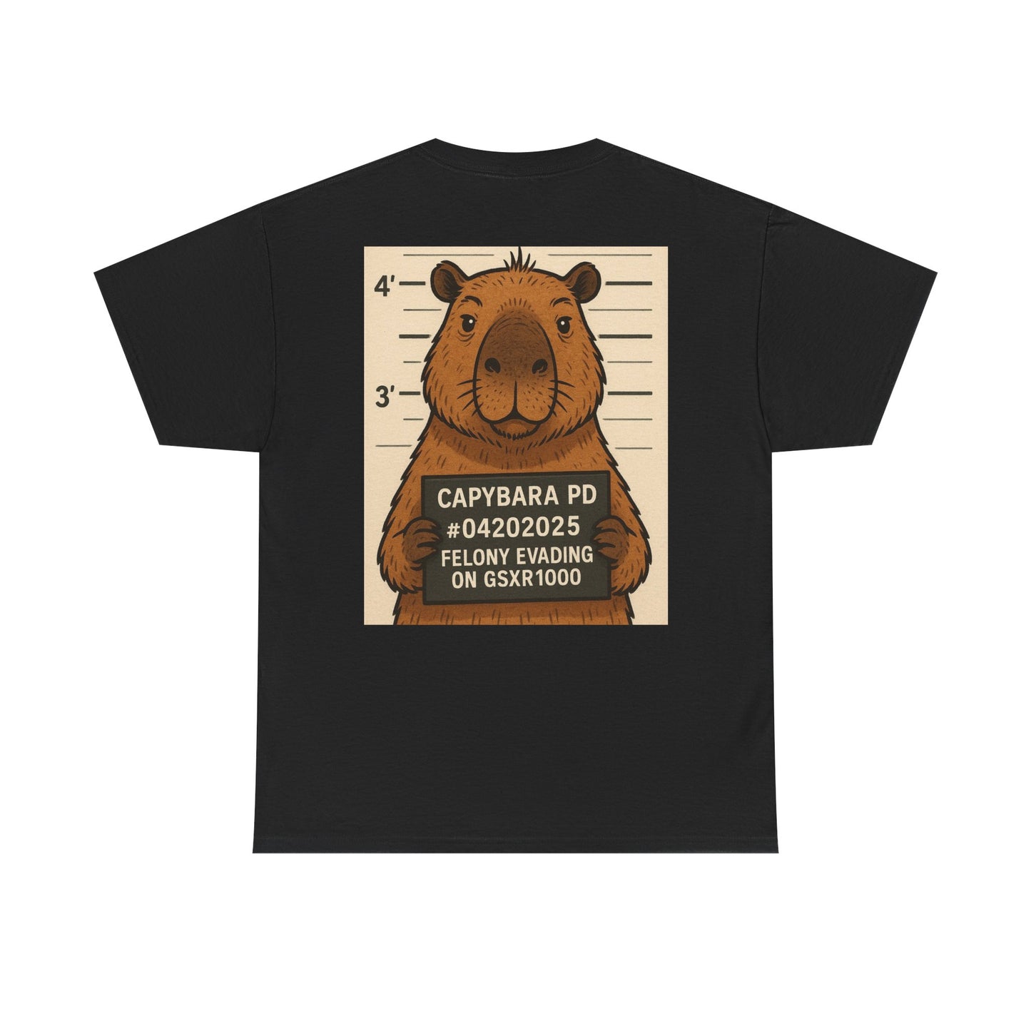 Capybara Mugshot Cotton T-Shirt