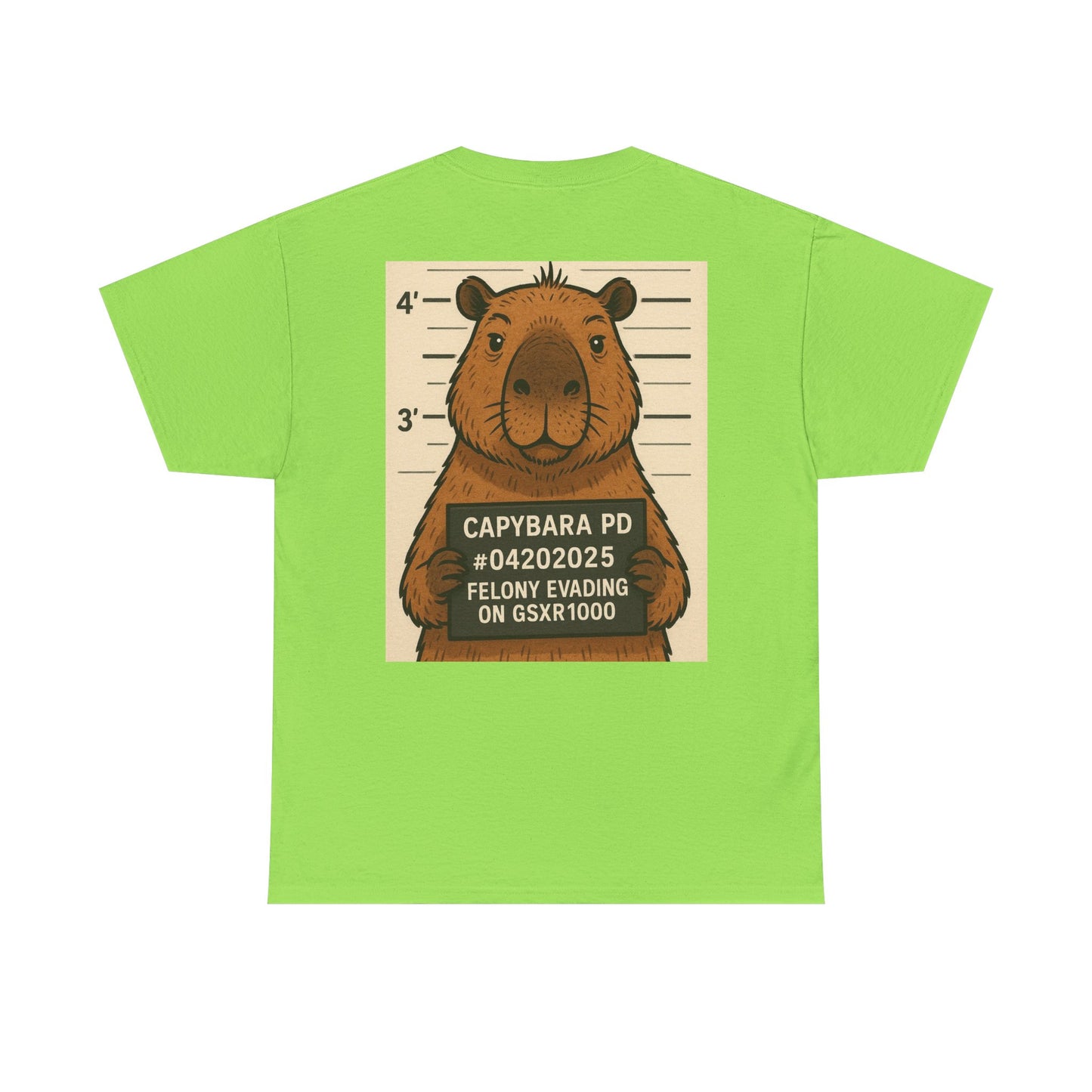 Capybara Mugshot Cotton T-Shirt
