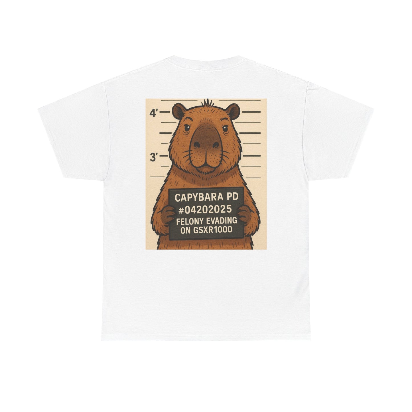 Capybara Mugshot Cotton T-Shirt