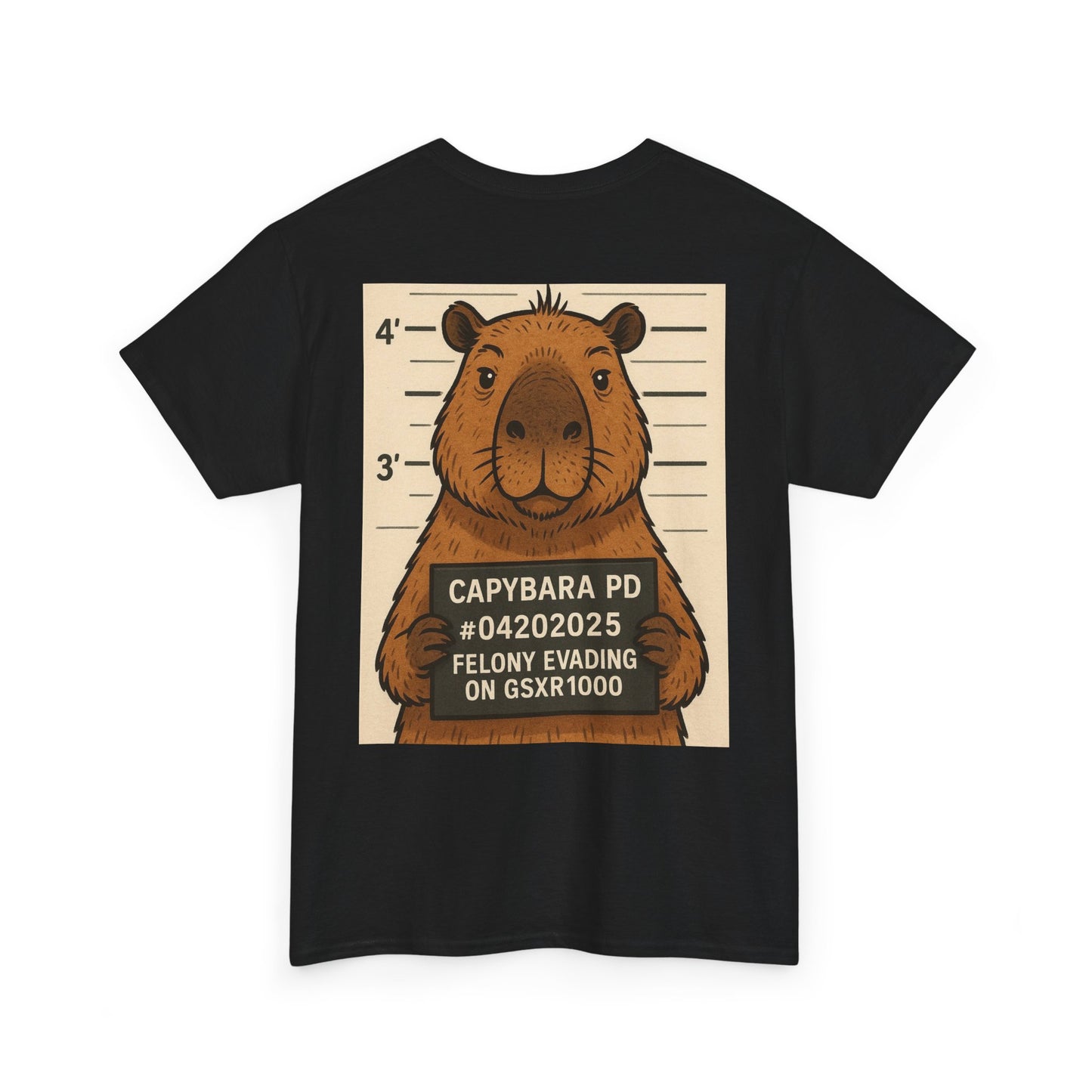 Capybara Mugshot Cotton T-Shirt