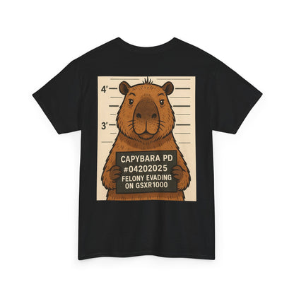 Capybara Mugshot Cotton T-Shirt