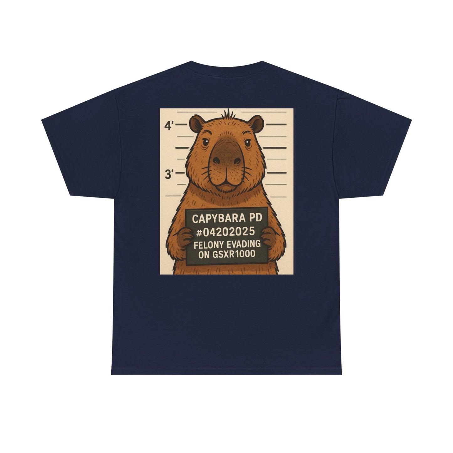Capybara Mugshot Cotton T-Shirt