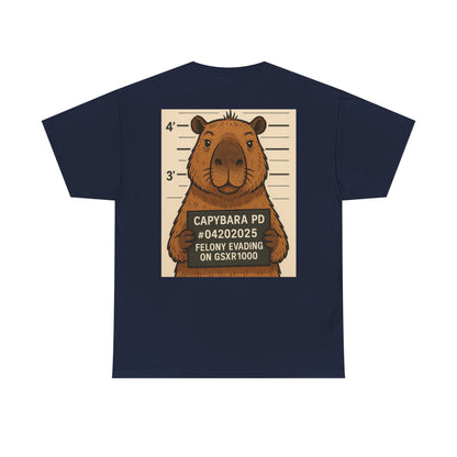 Capybara Mugshot Cotton T-Shirt