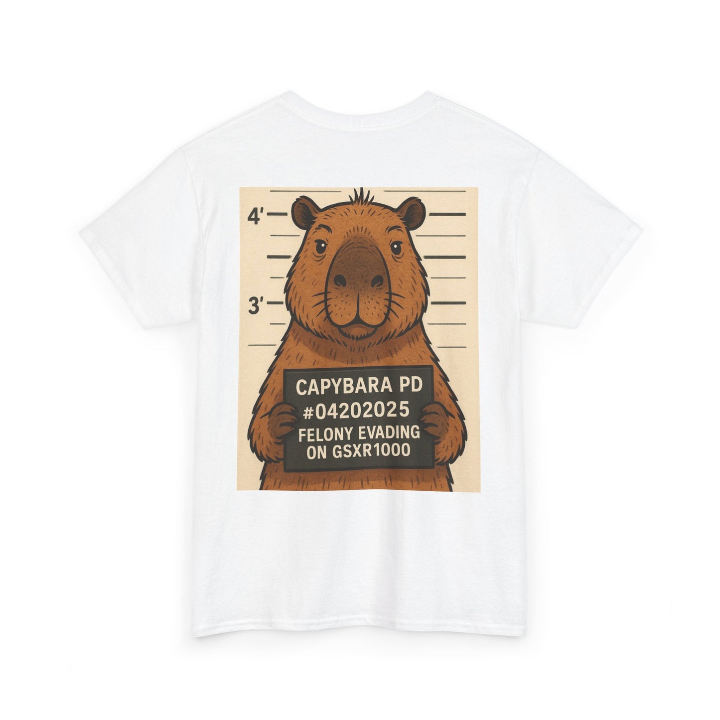 Capybara Mugshot Cotton T-Shirt