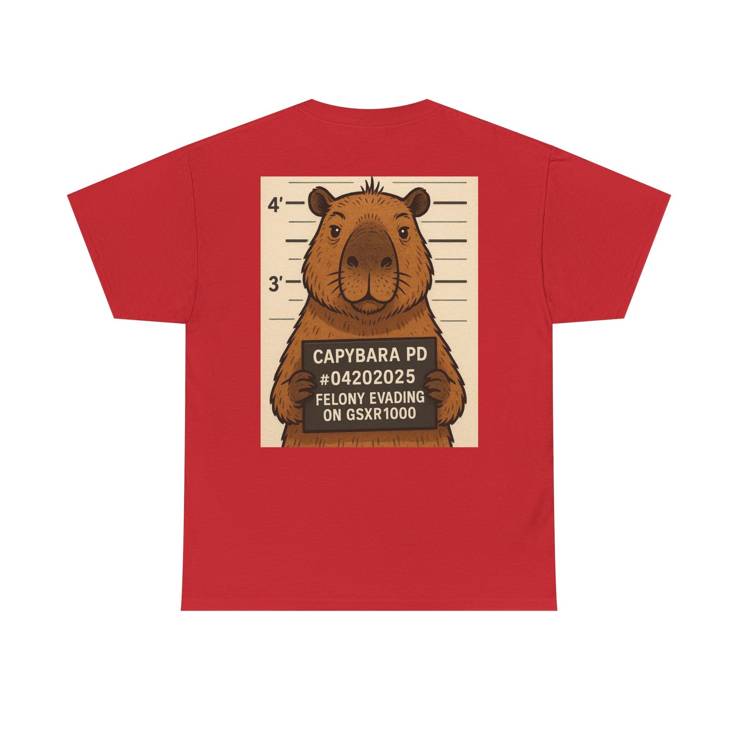 Capybara Mugshot Cotton T-Shirt